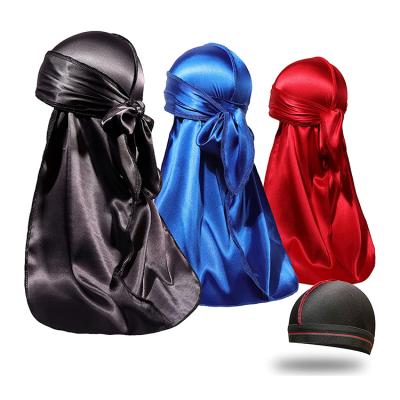 China Fanshion Yohi 2021 Best Logo Latest Creative Long Tail Custom Made Silky Soft Shiny High Quality Selling Durag for sale