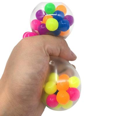 China 2021 Relax Squeezable Drop Yohi Glue Pinch Soft Squeeze Inside Packet Colorful Beads Stir Dnaes Ball for sale