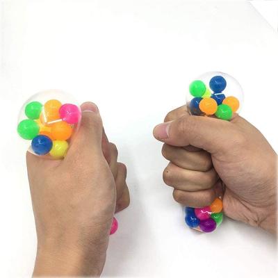 China 2021 Squeezable Colorful Yohi Relaxation Figet Beads Inside Colorful Texture Squeeze Dnaes Ball Sensory Effort for sale