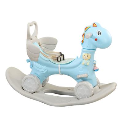 China Ride on 2021 Hot Children's Toy Yohi Car Rocking Rocking Horse with Music Chair Music One Year Old Baby Toy Rocking Horse Baby for sale