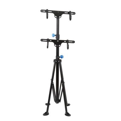 China Steel Foldable Two Bike Repair Stand Dual Bike Work Stool Mountain Bike Repair Stand Arm Repair Stand for sale