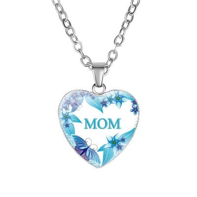 China Dropshipping Europe and America Moms Love Mom Heart Pendant Necklace, Fashion Jewelry Women America Gift Chain Necklace Wholesale for sale