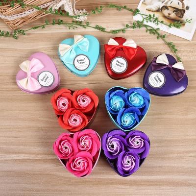 China Fashion Jewelry Dropshipping Amazon FBA Supplier Heart Iron Box Soap Rose Flower Valentines Day Gift Nhmp305612 for sale