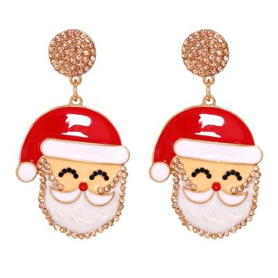 China TRENDY Snowman Santa Earrings, Christmas Fashion Elk Women's Alloy Old Men's Earrings Wholesale for sale