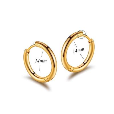 China Dropshipping FBA Amazon Best Seller TRENDY Simple Stainless Steel Stud Earrings Women Shape Jewelry Metal Circle Earrings NHJJ291505 for sale