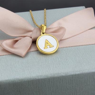 China New Dropshipping FASHION Jewelry Accessories Copper Gold Plated Brass Link Chain Necklaces, 26 Letter Titanium Steel Pendant Necklace for sale