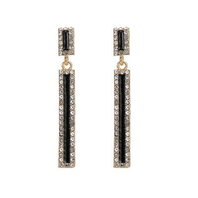 China Fashionable Silver 925 Needle Personality Rectangular Geometric Korean Diamond Earrings for Women 2020 for sale