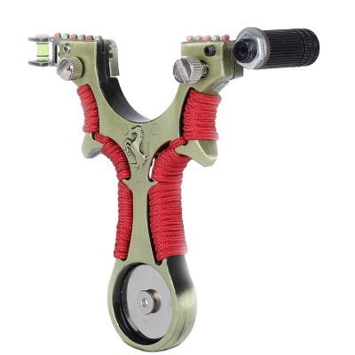 China Alloy Pressure Fast Slingshot Infrared Laser Aiming Bow Slingshot High Power Non-Titanium Alloy Outdoor Slingshot Flat Leather Sight for sale