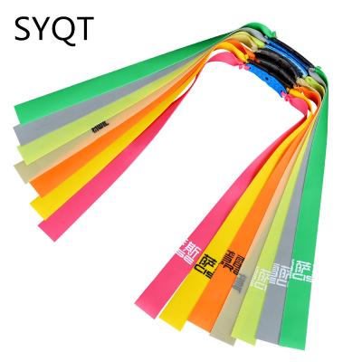 China One Flat Rubber Band Thicknes 0.55-0.8mm 6 Color Catapult Natural Latex Flat Elastic Soft Slingshots Resilient For Shooting for sale