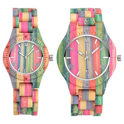 China Fashion Trendy Color Quartz Watch Bamboo Dial Watch Couples for sale