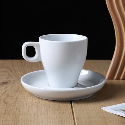 China Customized high quality stocked hot sale coffee tea cup porcelain ceramic cup and saucer for home hotel for sale