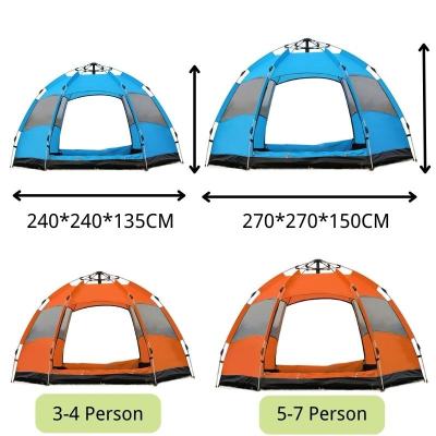 China Water Resistant 3-4 UV-Resistant Pop Up Quick Freeze Beach Tent With Light Weight Carry Bag 6 Round Ventilation For Outdoor Family Camping for sale