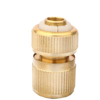 China Brass-Plated Aluminum Garden Lawn Water Hose Connector Adapter Fitting Faucet Plastic Anti-kink Porcelain 3/4