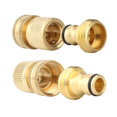 China Anti-kink OEM ODM Free Sample Brass Garden Hose Coupling Pipe Fittings Tee Fitness Connector Quick Plug for sale