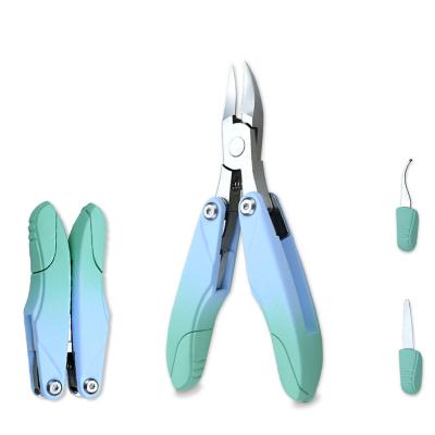 China Travel Factory OEM Stainless Steel Colorful Portable Foldable Cuticle Nipper Toe Nail Cutter for sale