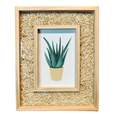 China Wholesale Morden Stable Quality Display Picture On Wall Straw Picture / Wooden Picture Frame for sale