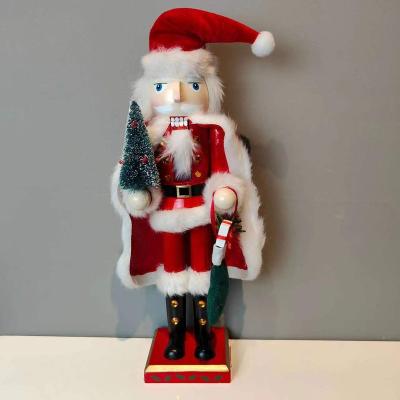 China Europe High Quality Wooden Red Christmas Nutcracker Soldier In Mantle Home Decor 38cm/15in for sale