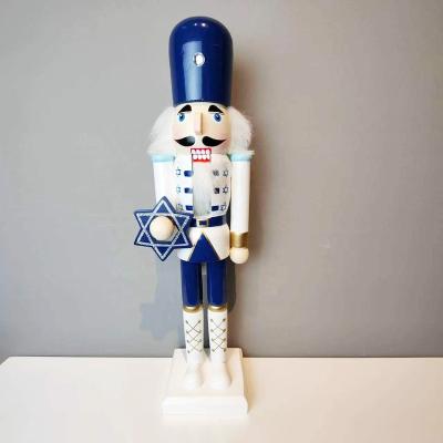 China High Quality USA Wooden Christmas Nutcracker Soldier Home Decor 38cm/15in blue+white for sale