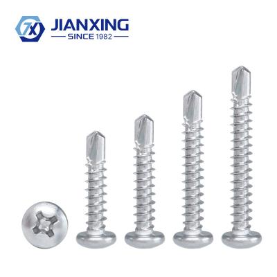 China Pan 304 Stainless Steel Chipboard Screw Round Head Pan Head Phillips Drive Self Drilling Screw Roofing Screw for sale