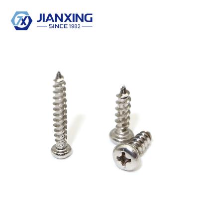 China Health Care 201 Stainless Steel Phillips Round Head Pan Head Cross Chicago Tapping Screw for sale