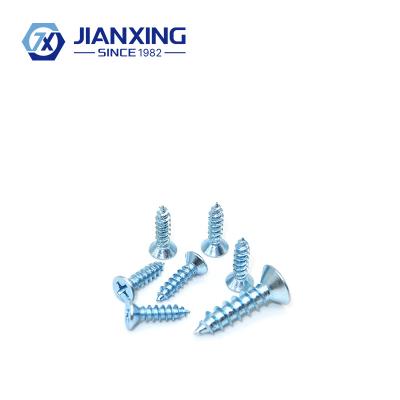 China Phillips Flat Head Screws Countersunk Blue Head Health Care Zinc Tapping Screws for sale