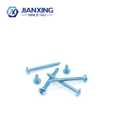 China Blue Zinc Healthcare Large Phillips Cross Recessed Mushroom Umbrella Head Tapping Screws for sale