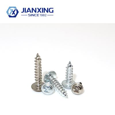 China PWA Health Care Nickel Plated Cross Round Head Pan Head Self Tapping Screw with Gaskets for sale