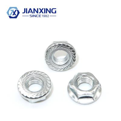 China Galvanized Heavy Industry Carbon Steel Self Lock Flange Hex Nut Flange Nut for sale