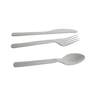 China 100% PLA Biodegradable Disposable Compostable Knife Spoon Spoon Fork and Fork Set Knife Set for sale