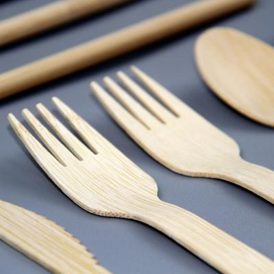 China Eco-freindly biodegradable bamboo paper bagasse cutlery set with fork, knife, spoon. for sale