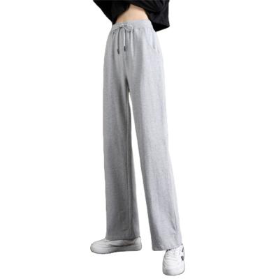 China Anti-Pilling Anti-pilling Drawstring Leg Stripped Wide Leg Pants Wholesales Pants By Pocket Straight Women's Pants for sale