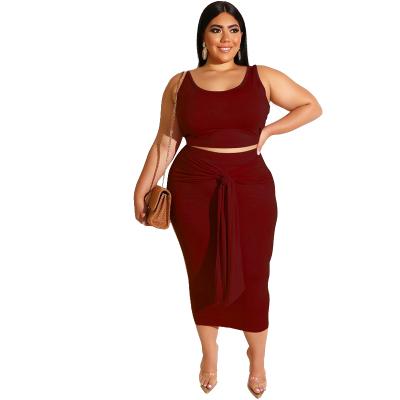 China Anti-pilling anti-pilling clothing factory wholesales candy plus size women colors crop top and short skirt set for sale