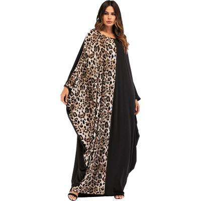 China Wholesale Women's Clothing Manufacturer Plus Size Breathable Chiffon Sleeve Bound Leopard Butterfly Dress Long Maxi for sale