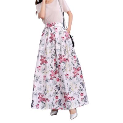 China Guangzhou Dongfan Factory Wholesale Anti-static Anti-Static Garment Floral Women's High Waist Long Skirt for sale