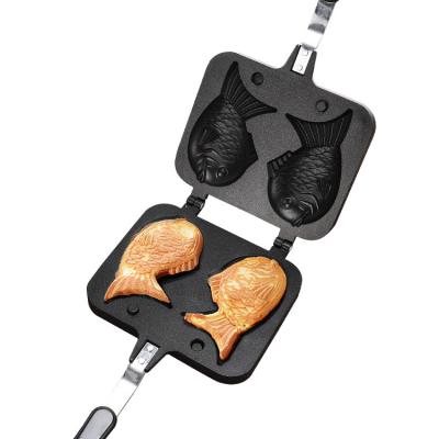 China Fish Shaped Hot Cake Pan Mold Home Cooking Cake Maker Viable Double Fish Shaped Pan Cake Pan Bread Maker for sale