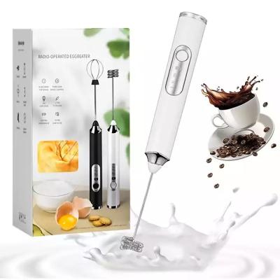 China Hot Selling Viable Mini Electric Rechargeable 3-Speeds USB Stainless Steel Drinks Coffee Blender Egg Beater Milk Frother Machine for sale