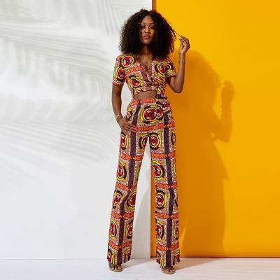 China African Cotton Crop Tops And Pants 2021Shenbolen Long Maxi Pant Casual Party Women Overalls for sale