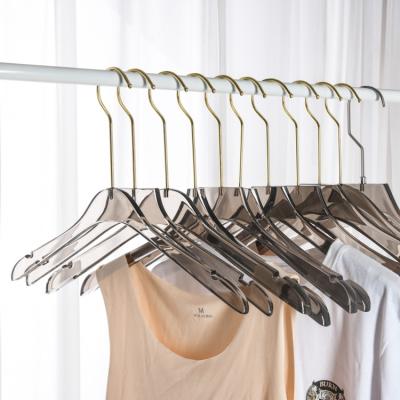 China Customized various styles of Gray Hanger For Clothes And Pants Acrylic Transparent Clear Coat Hanger Goods Customized for sale