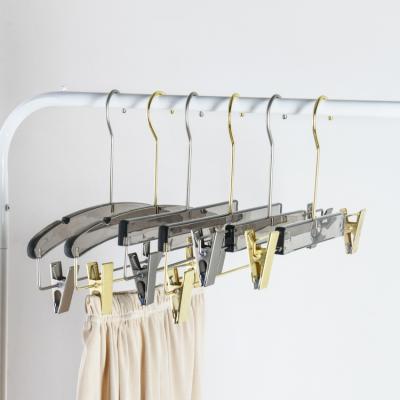 China Gray Color Custom Store Wholesale Durable Acrylic Clear Pants Hanger For Coat Hangers for sale