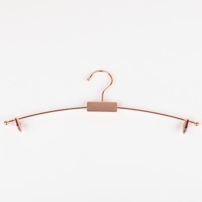 China Wholesale Custom Durable Rose Gold Color Sexy Underwear Gold Metal Hangers For Underwear for sale