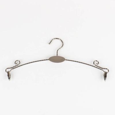 China Wholesale Durable Rose Gold Thin Wire Clip Iron Hangers Lingerie Metal Hanger Good Quality For Hanging Bra Underwear Bikini Panties for sale