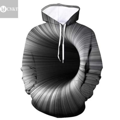 China Custom Logo 3d Anti-shrink Plus Size Men's Hoodie Sweatshirt Swirl Print Long Sleeve Hoodie Men's Clothing Sweatshirt Sportswear for sale