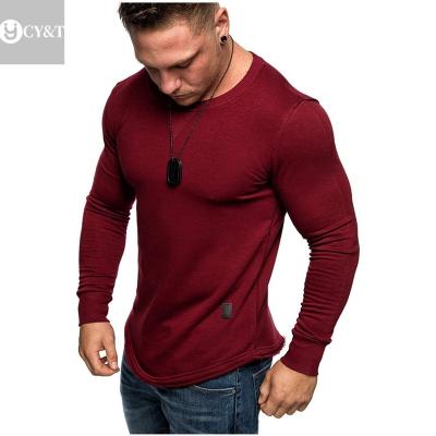 China 2021 Anti-Wrinkle Sports Outdoor Breathable Custom T Shirts Men Fitness T-shirt Round Neck Man Long Sleeve Training Gym T-Shirts for sale