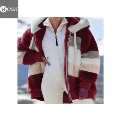 China Anti-wrinkle S-5XL Multi Color Loose Plush Hooded Coat Outwear Woman Warm Clothes Zip Up Sweater Women's Jackets Plus Size Jackets for sale