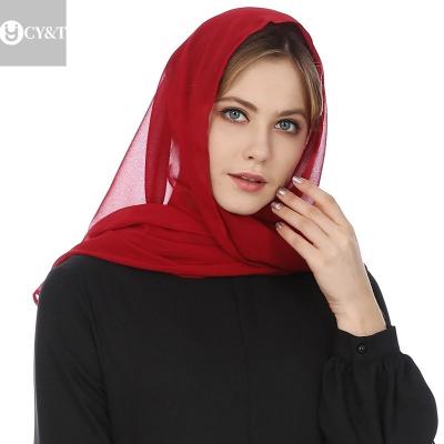 China Pure Ethnic Muslim Dress Muslim Hijab Jilbab Women Muslim Dress Muslim Hijab Chiffon Headdress Home Hotel Spa Hospital Color Moving Scarf Hijab Chiffon Scarf for sale