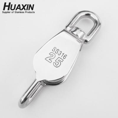 China Factory Good Quality Stainless Steel Lifting SUS304/316 Pulley Blocks With Hook 25mm-100mm for sale