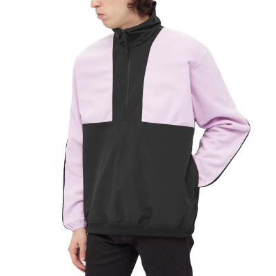 China Anti-wrinkle MEN&'S FUNNEL NECK POLYESTER FLEECE ZIPPER Anti-wrinkle CUSTOM COLOR BLOCK HALF PULLOVER SPORTS SWEATSHIRT for sale