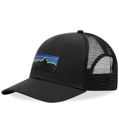 China COMMON 6 Panel Curved Edge Snapback Custom Logo Mesh Trucker Hat Caps for sale