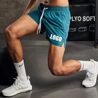 China QUICK DRY lightweight men gym shorts custom logo white&fluorescent green shorts quick dry running shorts for sale