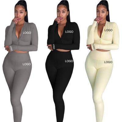 China Sweat-Wicking Conyson Simple Two Piece Jogger Set Women Plus Size Womens Jogger Tracksuit Sets Top Custom Crop Workout Apparel Woman Sweatsuit for sale